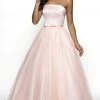 Blush By Alexia Designs Flair Prom - 19022 Strapless Satin Bodice Bow Accent Tulle A-Line Gown Formal Gowns 2 Blush By Alexia Designs Flair Prom - 19022 Strapless Satin Bodice Bow Accent Tulle A-Line Gown Formal Gowns