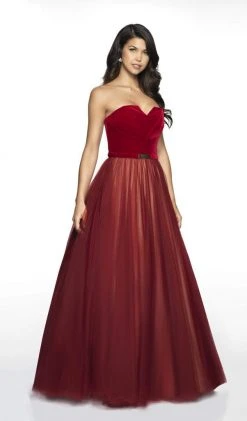 Blush By Alexia Designs Flair Prom - 19029 Velvet V-neck Tulle Ballgown