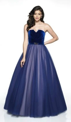 Blush By Alexia Designs Flair Prom - 19029 Velvet V-neck Tulle Ballgown