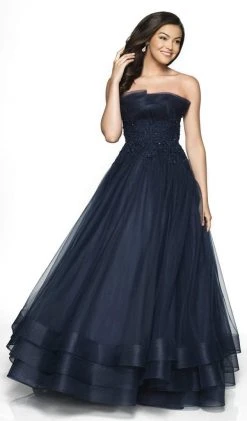 Blush By Alexia Designs Formal Gowns Flair Prom - 19051 Strapless Lace Tiered Tulle Ballgown