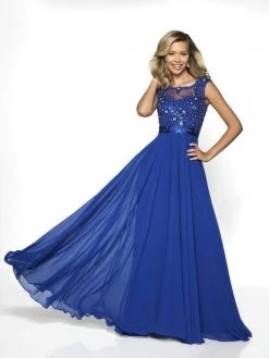 Blush By Alexia Designs Flair Prom - 19071 Cap Sleeve Illusion Beaded Appliqued Gown Formal Gowns