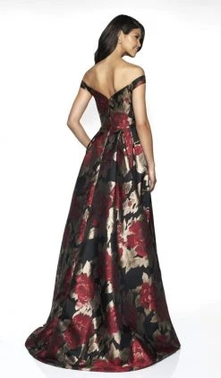 Blush By Alexia Designs Flair Prom - 19094 Brocade Off-Shoulder High Low A-line Dress