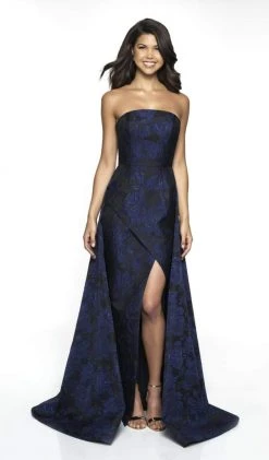 Blush By Alexia Designs Formal Gowns Flair Prom - 19096 Strapless Brocade Dress With Overskirt