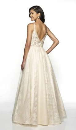 Blush By Alexia Designs Formal Gowns Flair Prom - 19101 Lace Plunging V-neck A-line Dress