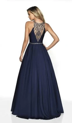 Blush By Alexia Designs Formal Gowns Flair Prom - 19105 Embellished Crepe Halter Ballgown