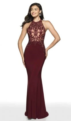 Blush By Alexia Designs Formal Gowns Flair Prom - 19131 Embroidered Illusion Halter Jersey Gown 9 Blush By Alexia Designs Formal Gowns Flair Prom - 19131 Embroidered Illusion Halter Jersey Gown