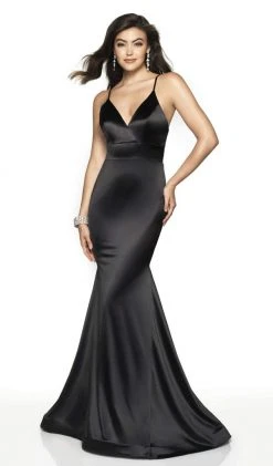 Blush By Alexia Designs Formal Gowns Flair Prom - 19142 Sleeveless V Neck Satin Jersey Mermaid Dress