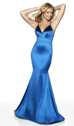 Blush By Alexia Designs Formal Gowns Flair Prom - 19142 Sleeveless V Neck Satin Jersey Mermaid Dress 15 Blush By Alexia Designs Formal Gowns Flair Prom - 19142 Sleeveless V Neck Satin Jersey Mermaid Dress