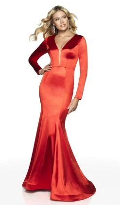 Blush By Alexia Designs Formal Gowns Flair Prom - 19144 Illusion Plunging Neck Long Sleeve Mermaid Gown 15 Blush By Alexia Designs Formal Gowns Flair Prom - 19144 Illusion Plunging Neck Long Sleeve Mermaid Gown