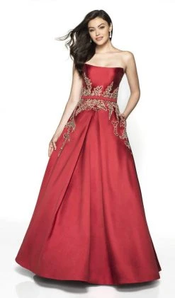 Blush By Alexia Designs Flair Prom - 19208 Embroidered Mikado Ballgown Formal Gowns
