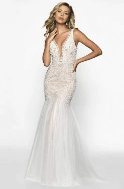 Blush By Alexia Designs Flair Prom - 19213 Embellished Deep V-neck Tulle Trumpet Dress 7 Blush By Alexia Designs Flair Prom - 19213 Embellished Deep V-neck Tulle Trumpet Dress