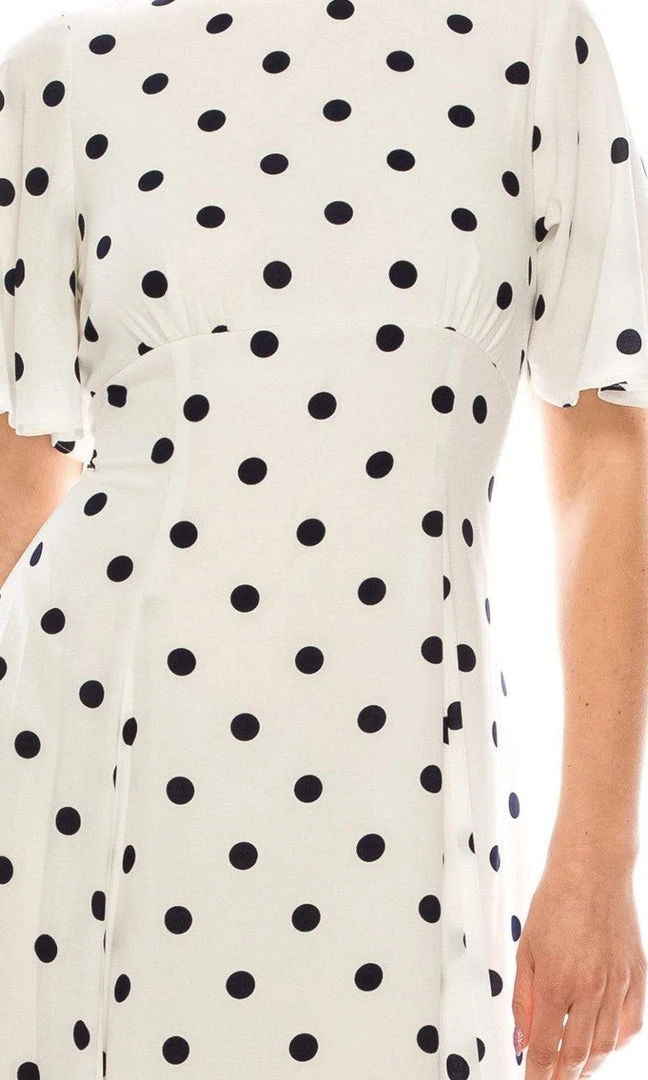 Gabby Skye - 19463M Flounce Sleeve Polka Dot A-Line Dress Cocktail Dresses 10 Gabby Skye - 19463M Flounce Sleeve Polka Dot A-Line Dress Cocktail Dresses