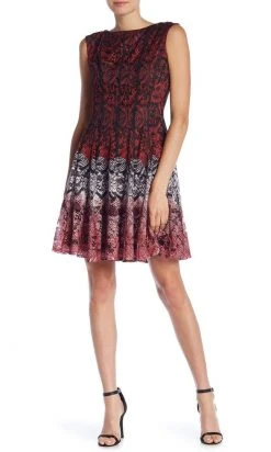 Gabby Skye - 56339MG Multi-Print Gradient Knit Lace A-Line Dress 11 Gabby Skye - 56339MG Multi-Print Gradient Knit Lace A-Line Dress