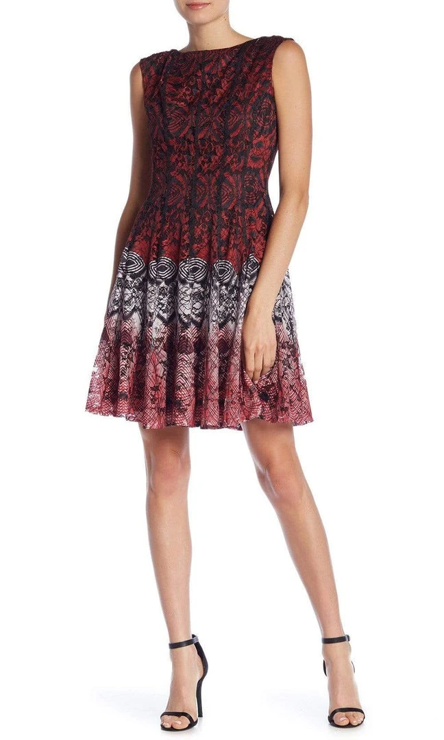 Gabby Skye - 56339MG Multi-Print Gradient Knit Lace A-Line Dress 6 Gabby Skye - 56339MG Multi-Print Gradient Knit Lace A-Line Dress