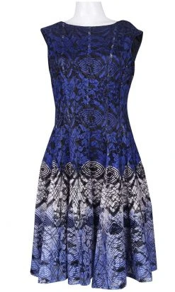 Gabby Skye - 56339MG Multi-Print Gradient Knit Lace A-Line Dress 9 Gabby Skye - 56339MG Multi-Print Gradient Knit Lace A-Line Dress