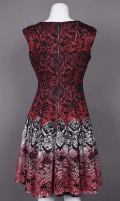 Gabby Skye - 56339MG Multi-Print Gradient Knit Lace A-Line Dress 13 Gabby Skye - 56339MG Multi-Print Gradient Knit Lace A-Line Dress