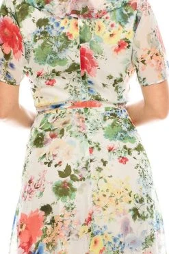 Gabby Skye - 57524MG Floral Faux Wrap Dress