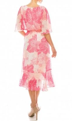 Gabby Skye - 95259MG Butterfly Sleeve Blouson Floral Chiffon Dress Cocktail Dresses