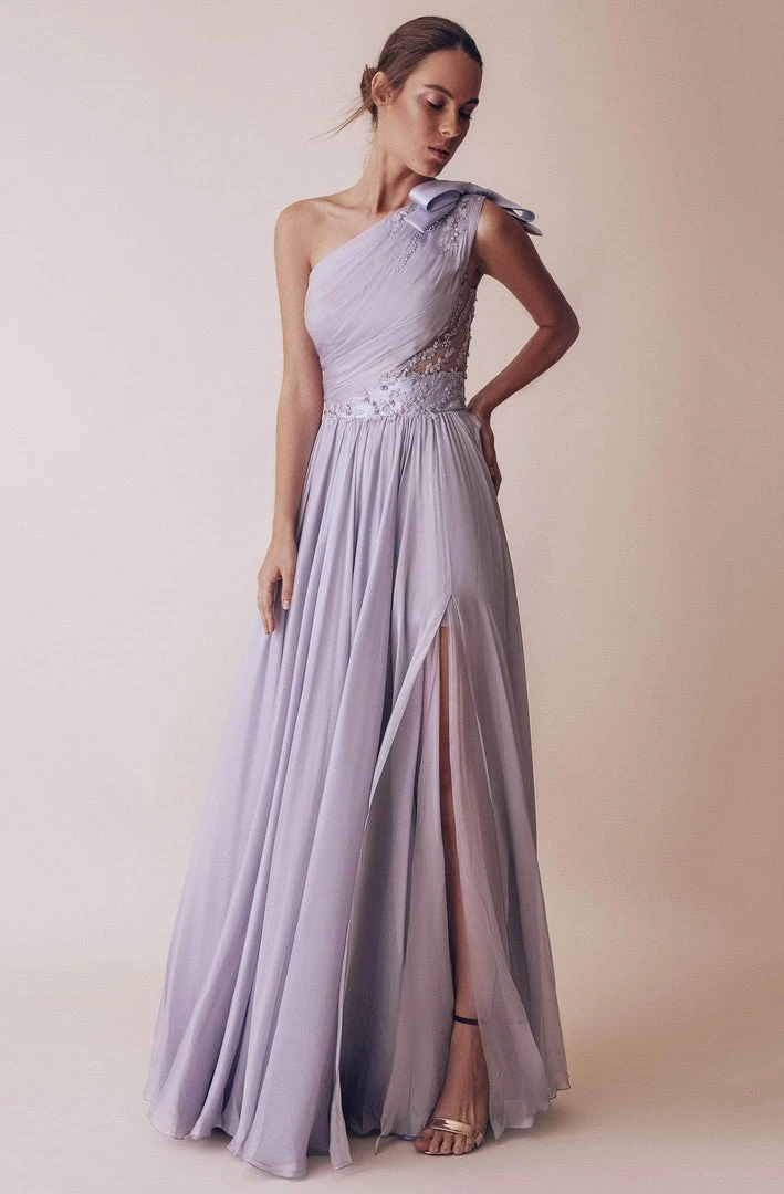 Gatti Nolli Couture - Ruched Asymmetric Prom Gown OP-4981 - 1 Pc Lilac In Size 20 Available 3 Gatti Nolli Couture - Ruched Asymmetric Prom Gown OP-4981 - 1 Pc Lilac In Size 20 Available