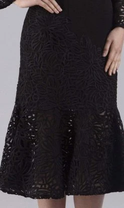 Gia Franco - Bell Sleeve Mermaid Tea Length Dress 12054 - 1 Pc Black In Size 12 Available Cocktail Dresses