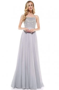 Colors Dress Glow Dress - G889 Strappy Sleeveless Lace Top Chiffon A-Line Gown Formal Gowns