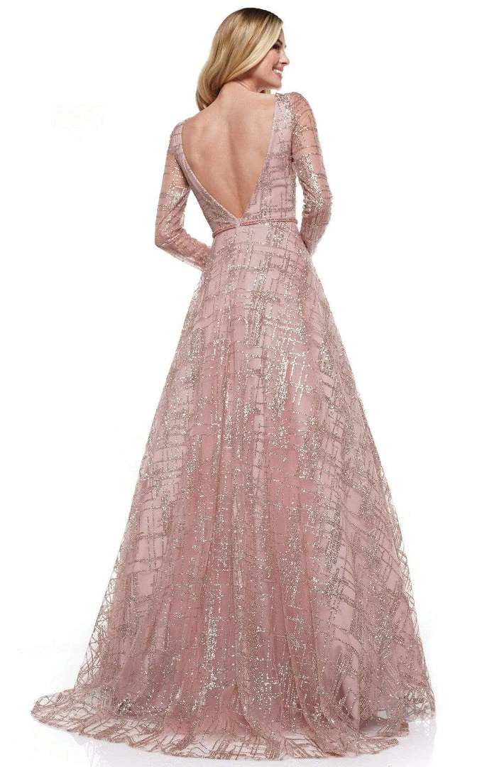 Colors Dress Formal Gowns Glow Dress - G902 Beaded Long Sleeve Deep V-neck A-line Dress 4 Colors Dress Formal Gowns Glow Dress - G902 Beaded Long Sleeve Deep V-neck A-line Dress