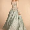 GLS By Gloria - GL2540 Floral Embroidered Deep V-neck Ballgown 2 GLS By Gloria - GL2540 Floral Embroidered Deep V-neck Ballgown
