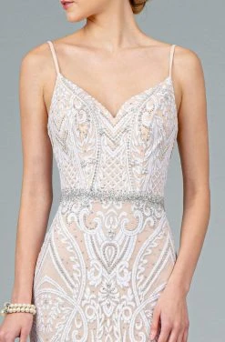 GLS By Gloria - GL2930 V-Neck Glitter Mesh Trumpet Dress 8 GLS By Gloria - GL2930 V-Neck Glitter Mesh Trumpet Dress