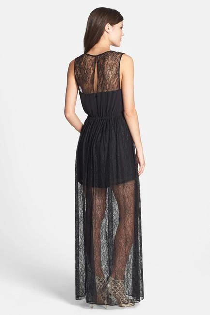 Formal Gowns Hailey - 231M55110 Laced V-Neck Column Dress 4 Formal Gowns Hailey - 231M55110 Laced V-Neck Column Dress