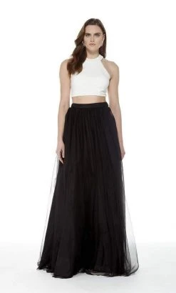 Harper And Lemon - 22250 Two Tone Jersey Halter Tulle A-line Dress