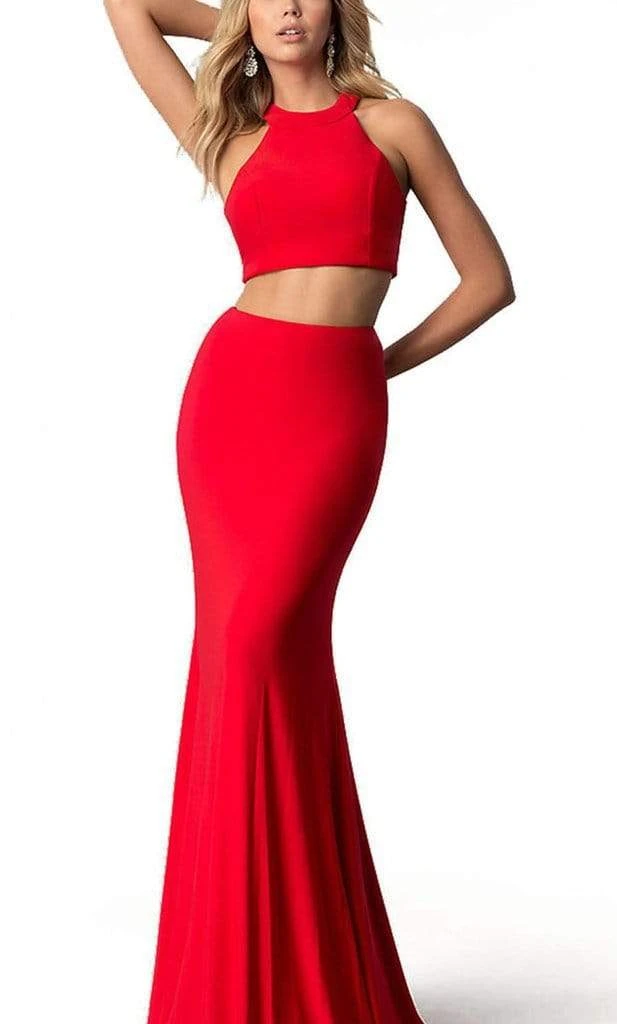 Harper And Lemon - 22253 Sleek Two Piece Halter Jersey Trumpet Dress Formal Gowns 3 Harper And Lemon - 22253 Sleek Two Piece Halter Jersey Trumpet Dress Formal Gowns