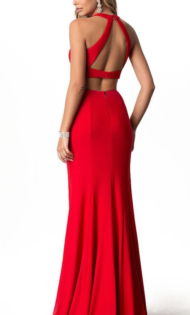 Harper And Lemon - 22253 Sleek Two Piece Halter Jersey Trumpet Dress Formal Gowns 4 Harper And Lemon - 22253 Sleek Two Piece Halter Jersey Trumpet Dress Formal Gowns