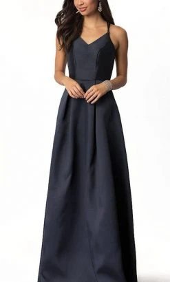 Harper And Lemon - 22262 Dual Crisscross-Strapped Mikado Long Gown Bridesmaid Dresses