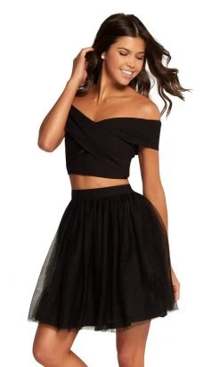 Harper And Lemon Two-Piece Crisscrossed Bodice A-Line Dress - 1 Pc Black In Size 8 Available Cocktail Dresses