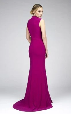 Ieena Duggal - 25034I High Neck Dual Slit Sheath Gown Formal Gowns