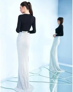 Ieena Duggal - 25242 Long Sleeve Jewel Column Gown Formal Gowns 5 Ieena Duggal - 25242 Long Sleeve Jewel Column Gown Formal Gowns