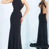 Formal Gowns Ieena Duggal - 25403I Ribbon Accented High Halter Gown