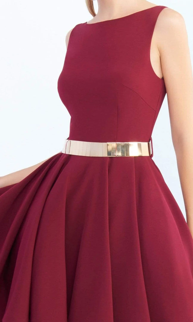 Ieena Duggal - 25607i Sleeveless Metal Belted Dress Cocktail Dresses 5 Ieena Duggal - 25607i Sleeveless Metal Belted Dress Cocktail Dresses