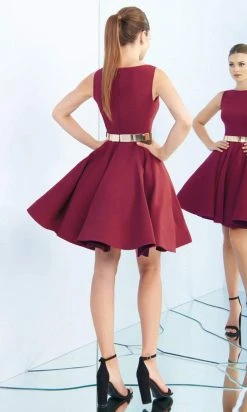 Ieena Duggal - 25607i Sleeveless Metal Belted Dress Cocktail Dresses 10 Ieena Duggal - 25607i Sleeveless Metal Belted Dress Cocktail Dresses