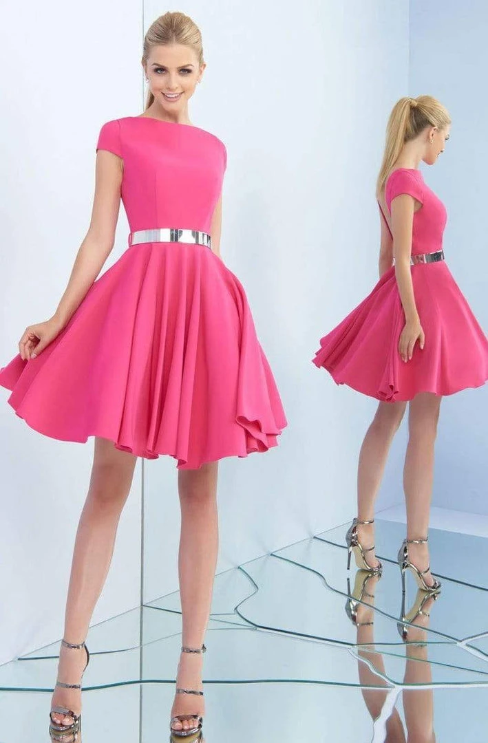 Ieena Duggal - 25680I Cap Sleeve High Neck A-Line Dress Cocktail Dresses 3 Ieena Duggal - 25680I Cap Sleeve High Neck A-Line Dress Cocktail Dresses