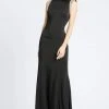 Ieena Duggal - 25933I Pearl Accent Long Black Evening Dress 2 Ieena Duggal - 25933I Pearl Accent Long Black Evening Dress