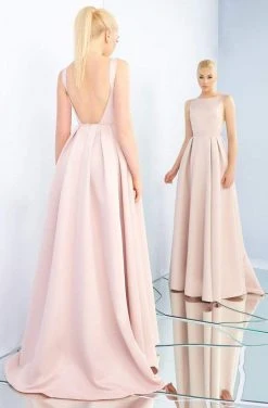 Ieena Duggal - 25945I Sleeveless Bateau Pleated Ballgown With Train