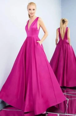 Ieena Duggal - 26031I Sleeveless Low Plunging V Back A-Line Prom Gown