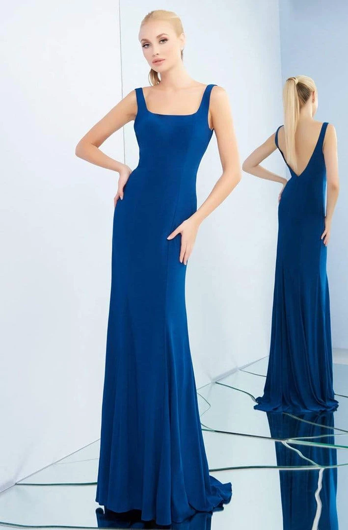 Ieena Duggal - 26055I Sleek Square Neck Trumpet Dress With Train 4 Ieena Duggal - 26055I Sleek Square Neck Trumpet Dress With Train