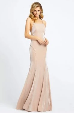 Ieena Duggal - 26079I Cut-In Bodice Crisscross-Strapped Long Gown Formal Gowns