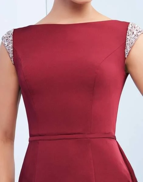 Formal Gowns Ieena Duggal - 26088I Beaded Cap Sleeves Mermaid Gown With Overskirt 4 Formal Gowns Ieena Duggal - 26088I Beaded Cap Sleeves Mermaid Gown With Overskirt