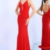 Ieena Duggal - 26094I Sleek V-neck Trumpet Dress With Train 1 Ieena Duggal - 26094I Sleek V-neck Trumpet Dress With Train
