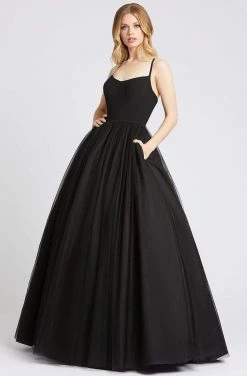 Formal Gowns Ieena Duggal - 26226I Plunged Back Glitter Tulle Ballgown