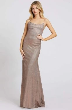 Formal Gowns Ieena Duggal - 26330I Scoop Neck Backless Mermaid Gown In Silver