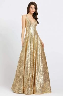 Ieena Duggal - 48798I Allover Sequin Sleeveless A Line Gown